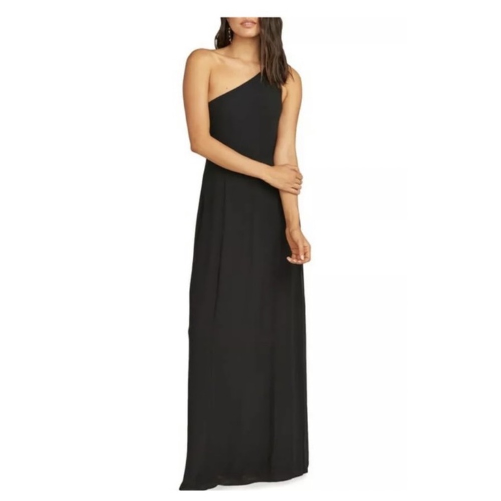 Show Me Your Mumu Black One Shoulder Maxi Dress